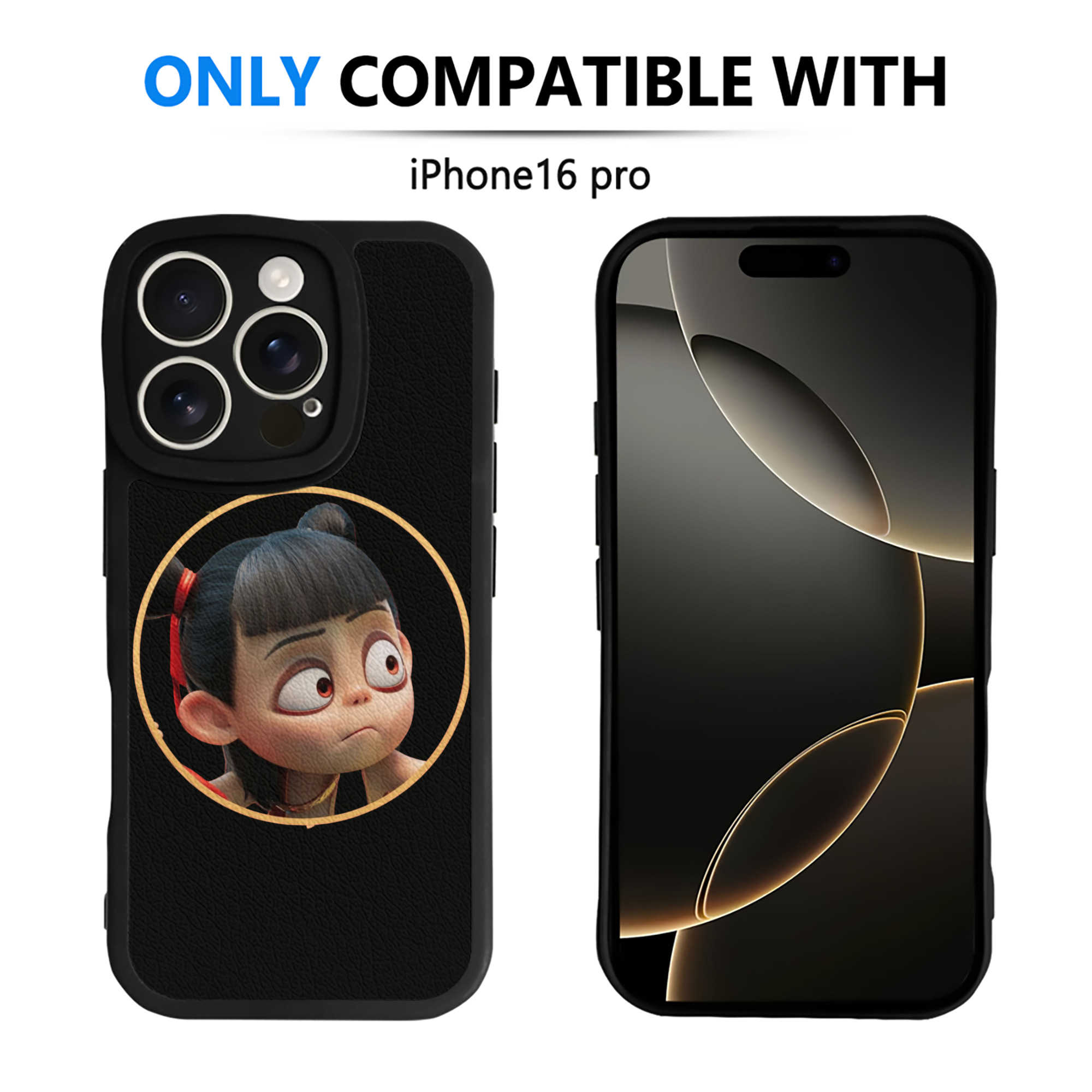 （画像用） Ne Zha 2 ナタ 魔童の大暴れ 【iPhone 16シリーズ対応】シリコンスマホケース（レザー調） 材質：シリコン